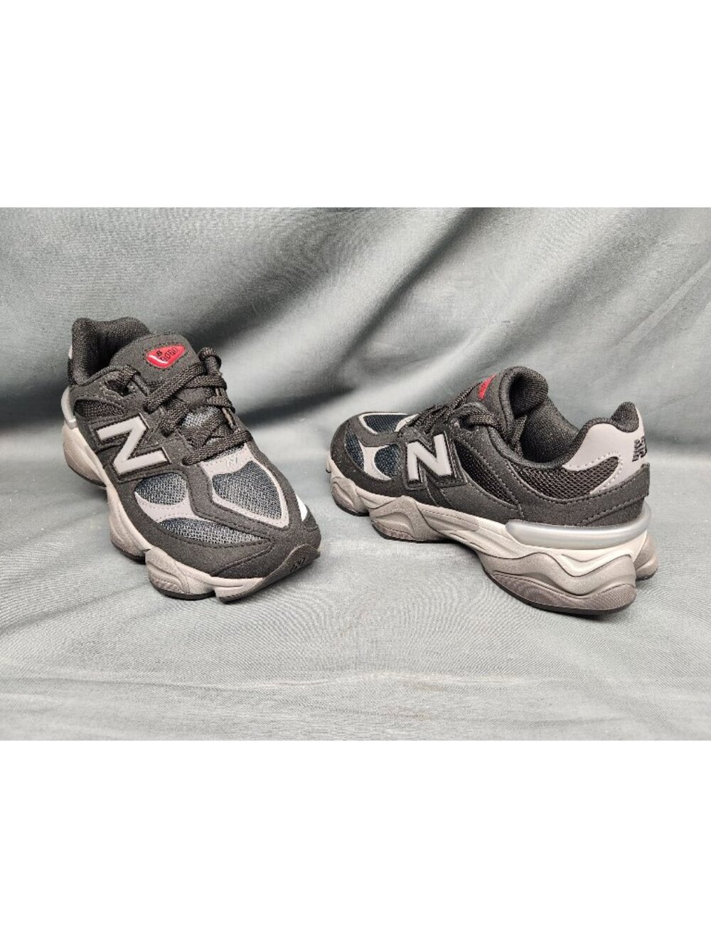 New Balance 9060 Sneakers PC9060BK Suede Black Grey Kids Size 12 NEW NO BOX!